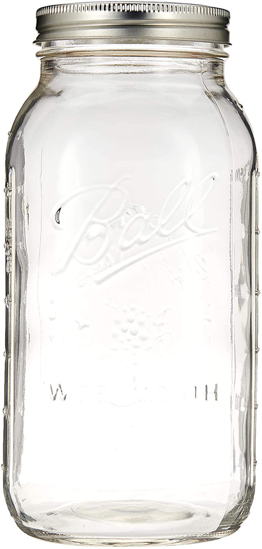 Ball Wide Mouth Half Gallon 64 Oz Jars with Lids and Bands, Set of 6