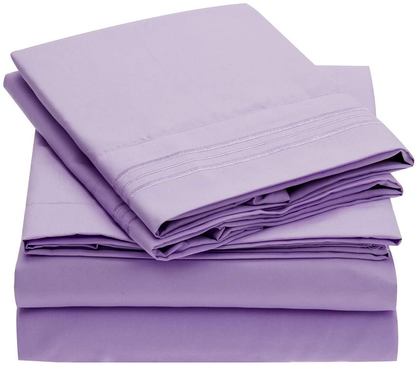 Mellanni Bed Sheet Set - Brushed Microfiber 1800 Bedding - Wrinkle, Fade, Stain Resistant - 3 Piece (Twin, Baby Blue)