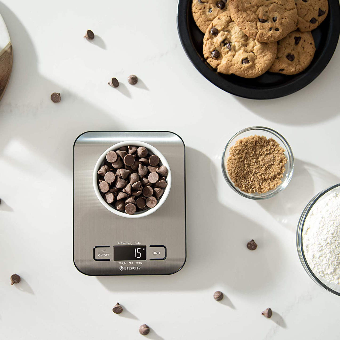 Etekcity Food Nutrition Kitchen Scale, Digital Grams and Ounces for Weight Loss, Baking, Cooking, Keto and Meal Prep, Large, 304 Stainless Steel