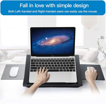 Adjustable Lap Desk - with 6 Adjustable Angles, Detachable Mouse Pad, & Dual Cushions Laptop Stand for Car Laptop Desk, Work Table, Lap Writing Board & Drawing Desk on Sofa or Bed by HUANUO
