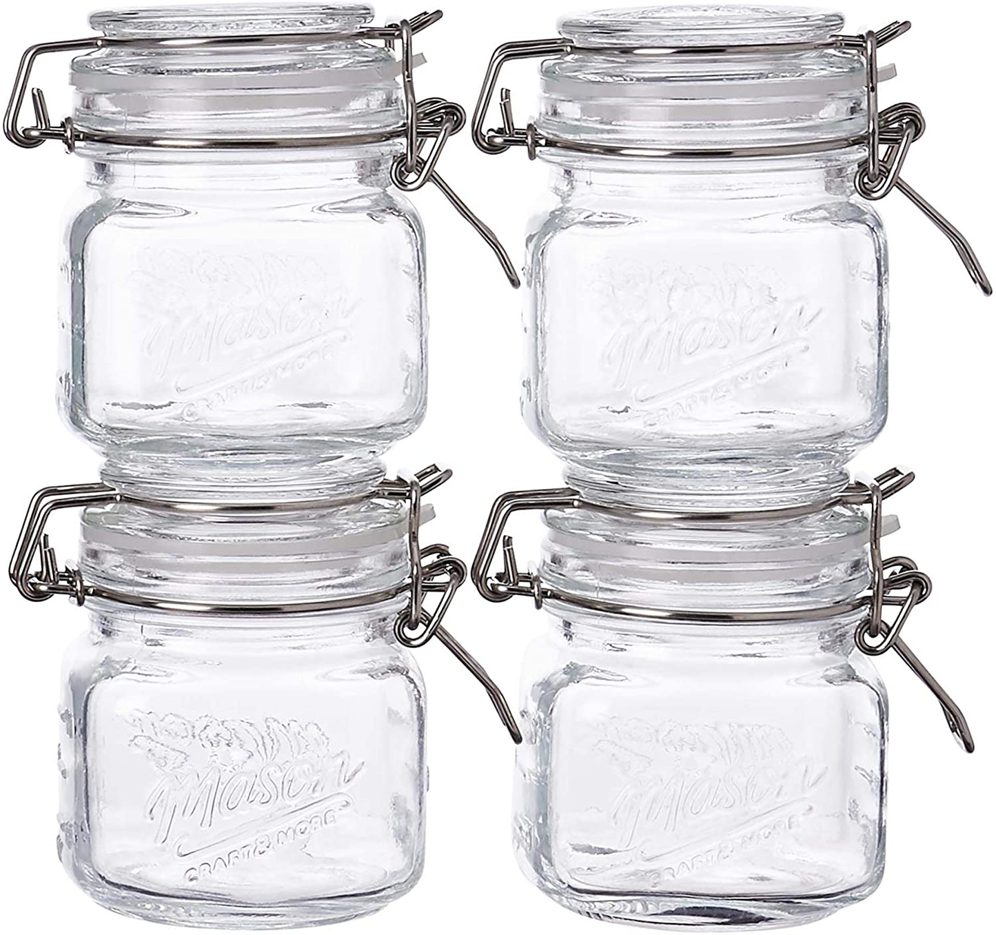 Mason Craft & More Food Storage, 7OZ MINI 4 PACK, Clear