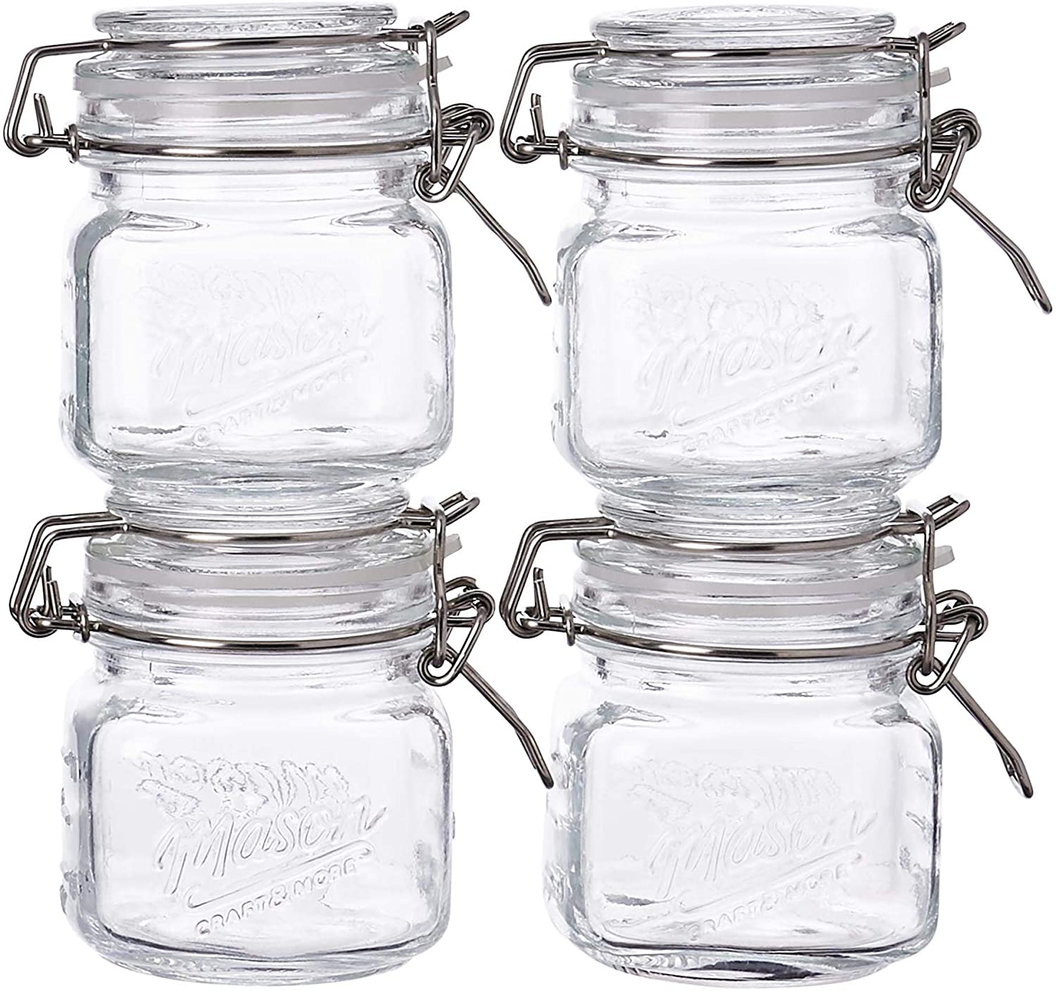Mason Craft & More Food Storage, 7OZ MINI 4 PACK, Clear