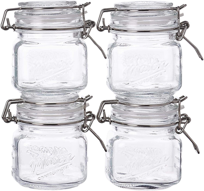Mason Craft & More Food Storage, 7OZ MINI 4 PACK, Clear