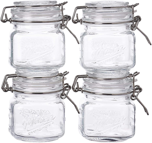 Mason Craft & More Food Storage, 7OZ MINI 4 PACK, Clear