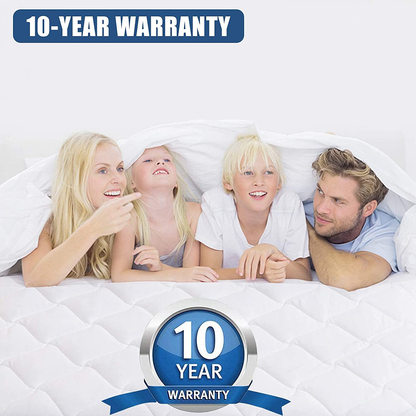 Queen Size Quilted Fitted Mattress Pad, Waterproof Breathable Cooling Mattress pad, Stretches up to 21 Inches Deep Pocket Hollow Alternative Filling Noiseless Mattress Cover