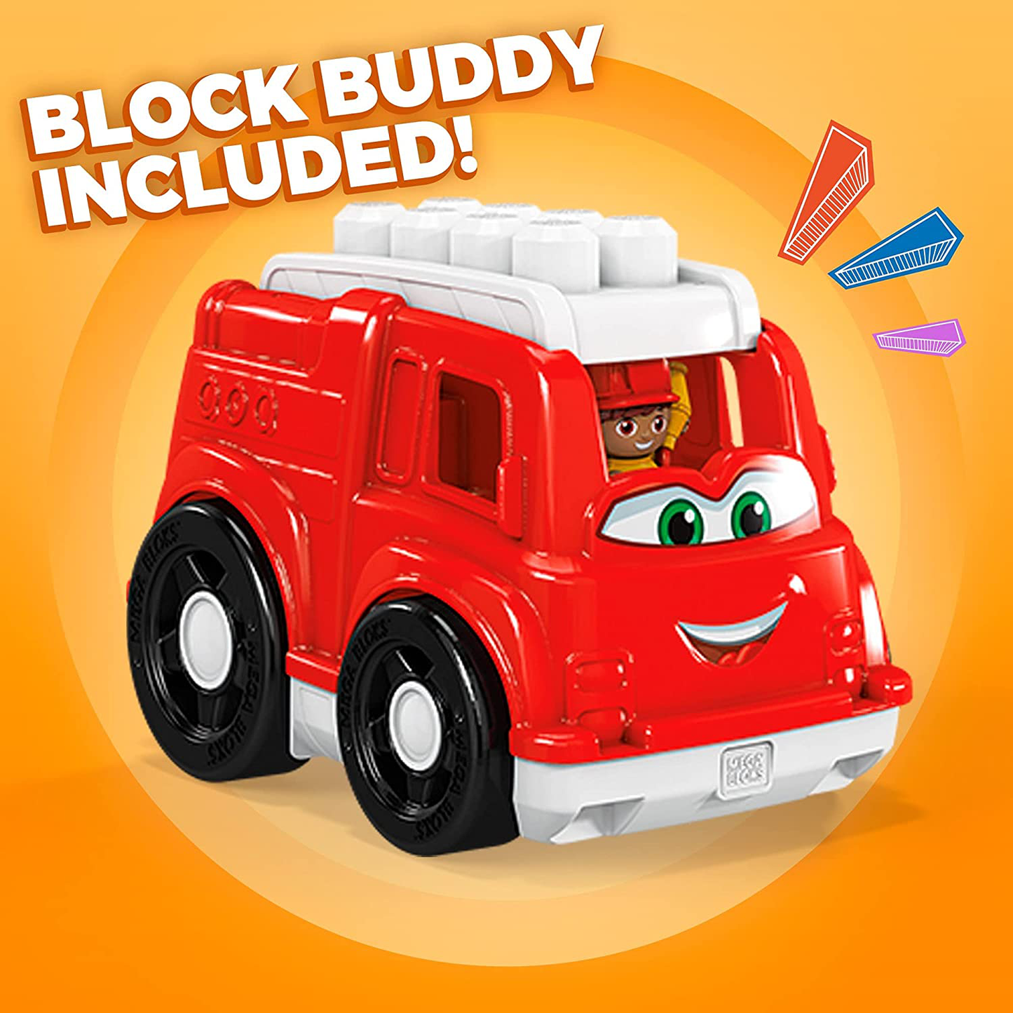 Mega Bloks First Builders Freddy Fire Truck, Building Toys for Toddlers (6 Pieces)