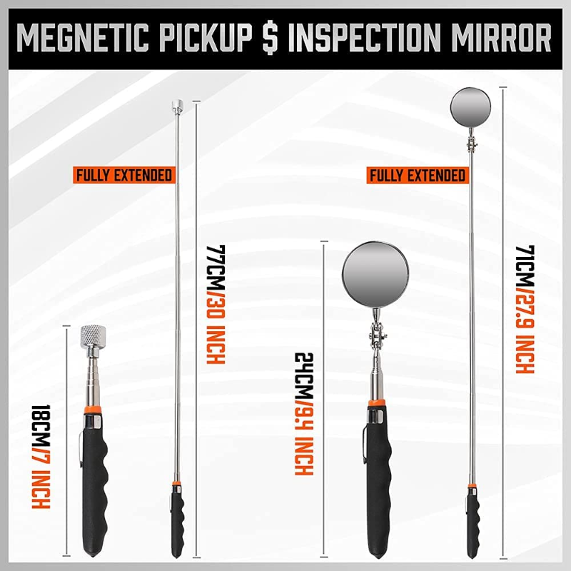 3 Piece Telescoping Magnetic Pickup Tool with LED Lights