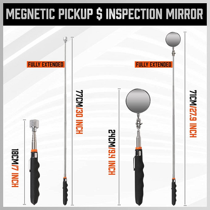 3 Piece Telescoping Magnetic Pickup Tool with LED Lights