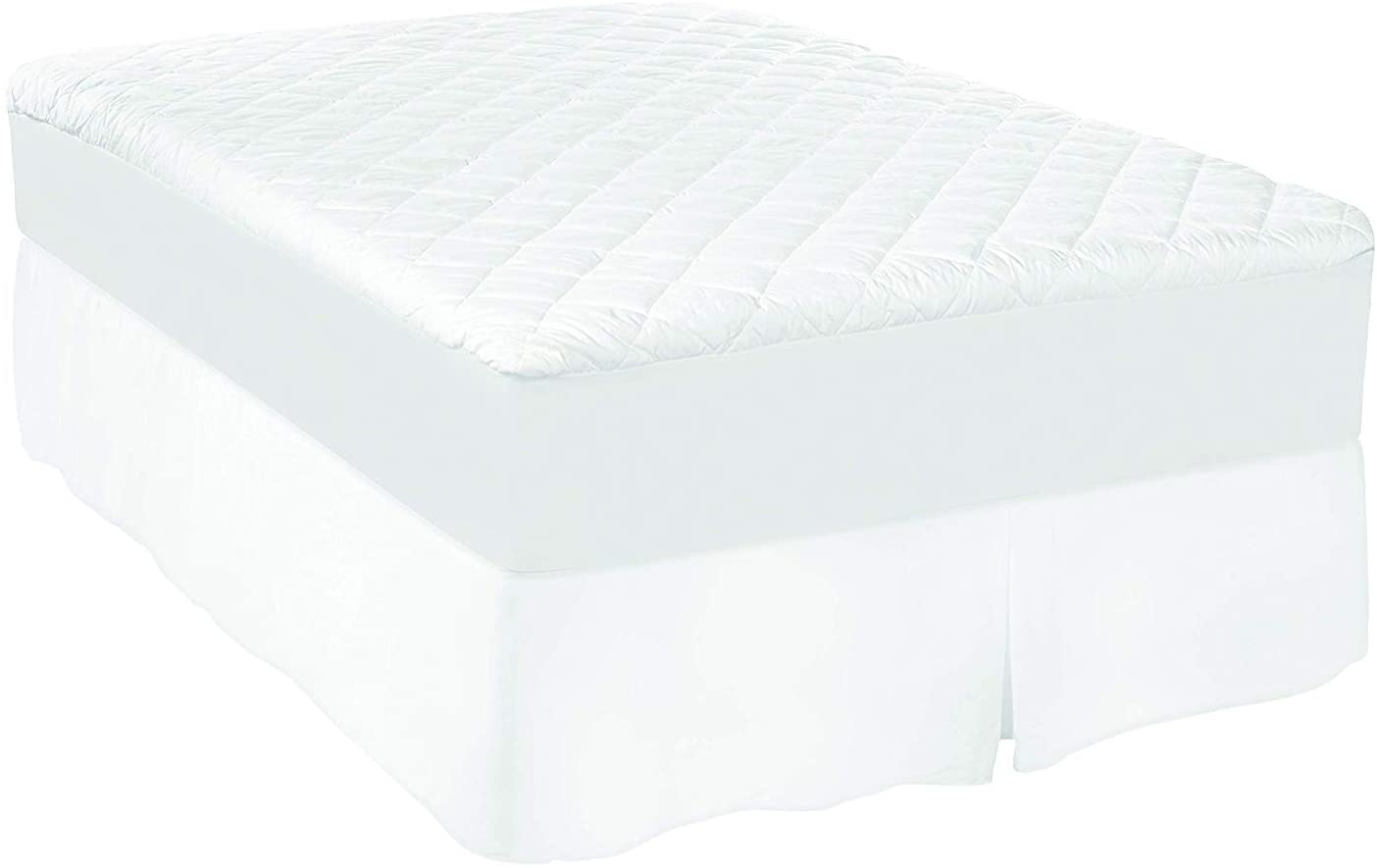 Sealy Luxury 100% Cotton Fitted Mattress Pad, Full, White
