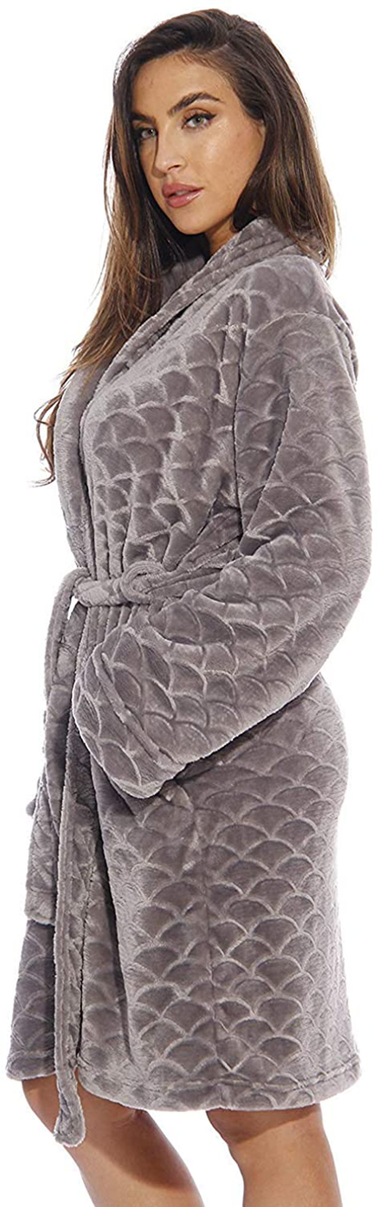 Just Love Kimono Robe Velour Chevron Texture Bath Robes for Women