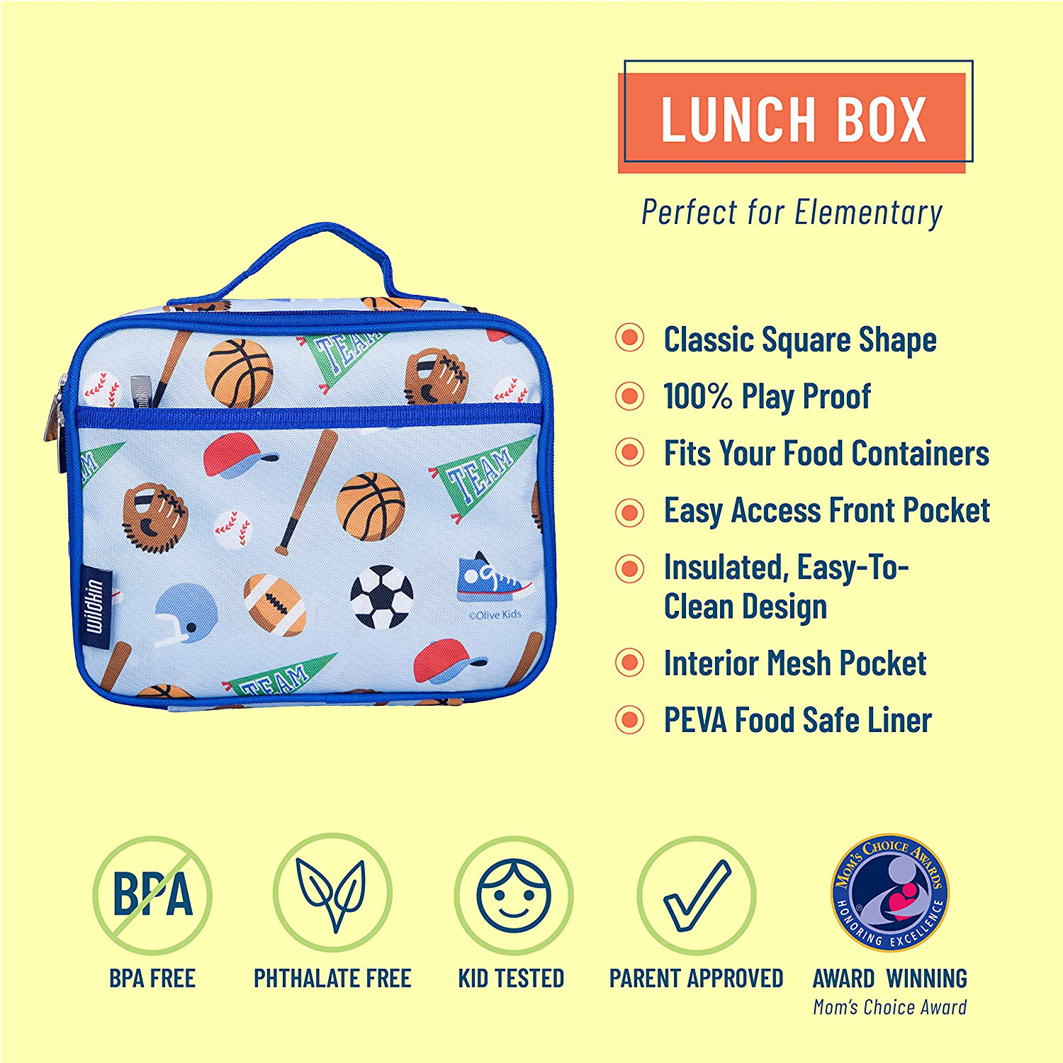 Wildkin Insulated Lunch Box for Boys and Girls, Perfect Size for Packing Hot or Cold Snacks for School and Travel, Mom's Choice Award Winner, BPA-Free, Olive Kids (Trains, Planes and Trucks)