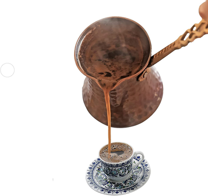 Turkish Coffee Pot, Greek Arabic Coffee Maker, Hammered Copper Coffee Cezve, Small Pot, Stove Top Coffee Maker (5 Pots set)