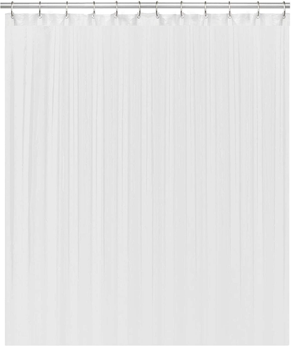 LiBa PEVA 8G Bathroom Small Shower Stall Curtain Liner, 36" W x 72" H Narrow Size, Clear, 8G Heavy Duty Waterproof Shower Stall Curtain Liner
