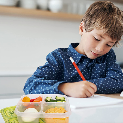EasyLunchboxes - Bento Snack Boxes - Reusable 4-Compartment Food Containers for School, Work and Travel, Set of 4, Classic