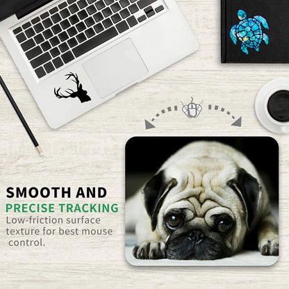 Gaming Mouse Pad Mat Cute Dog Mousepads with Cute Stickers Non-Slip Rubber Base Square Mouse Pads for Laptop Compute Working Home Office Accessories