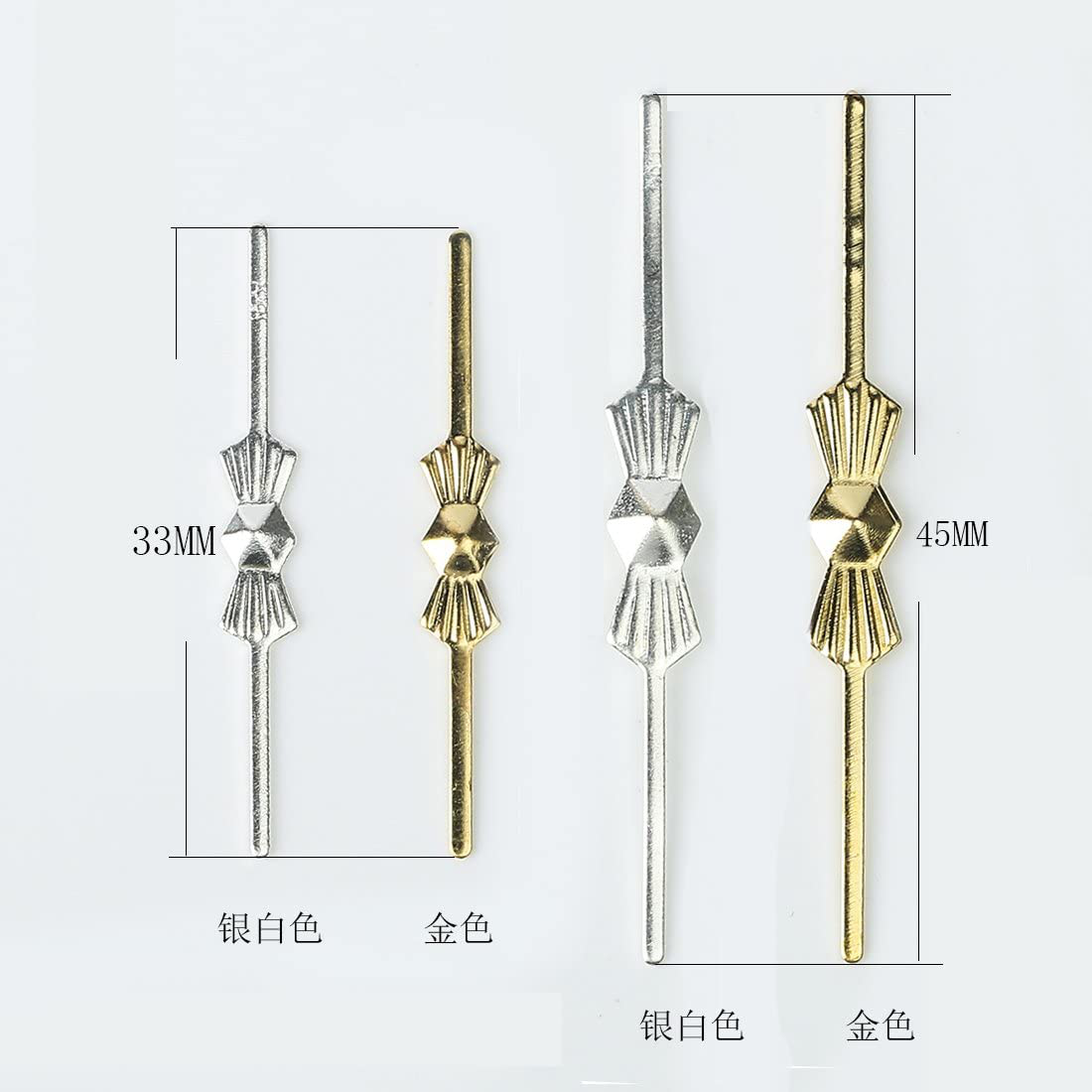 H&D 300pcs Chrome Bow Tie Clips Metal Butterfly Clips for Fastening Crystals, Chandelier Crystals, Lamp,Ceiling Light Crystals (33mm, Silver)