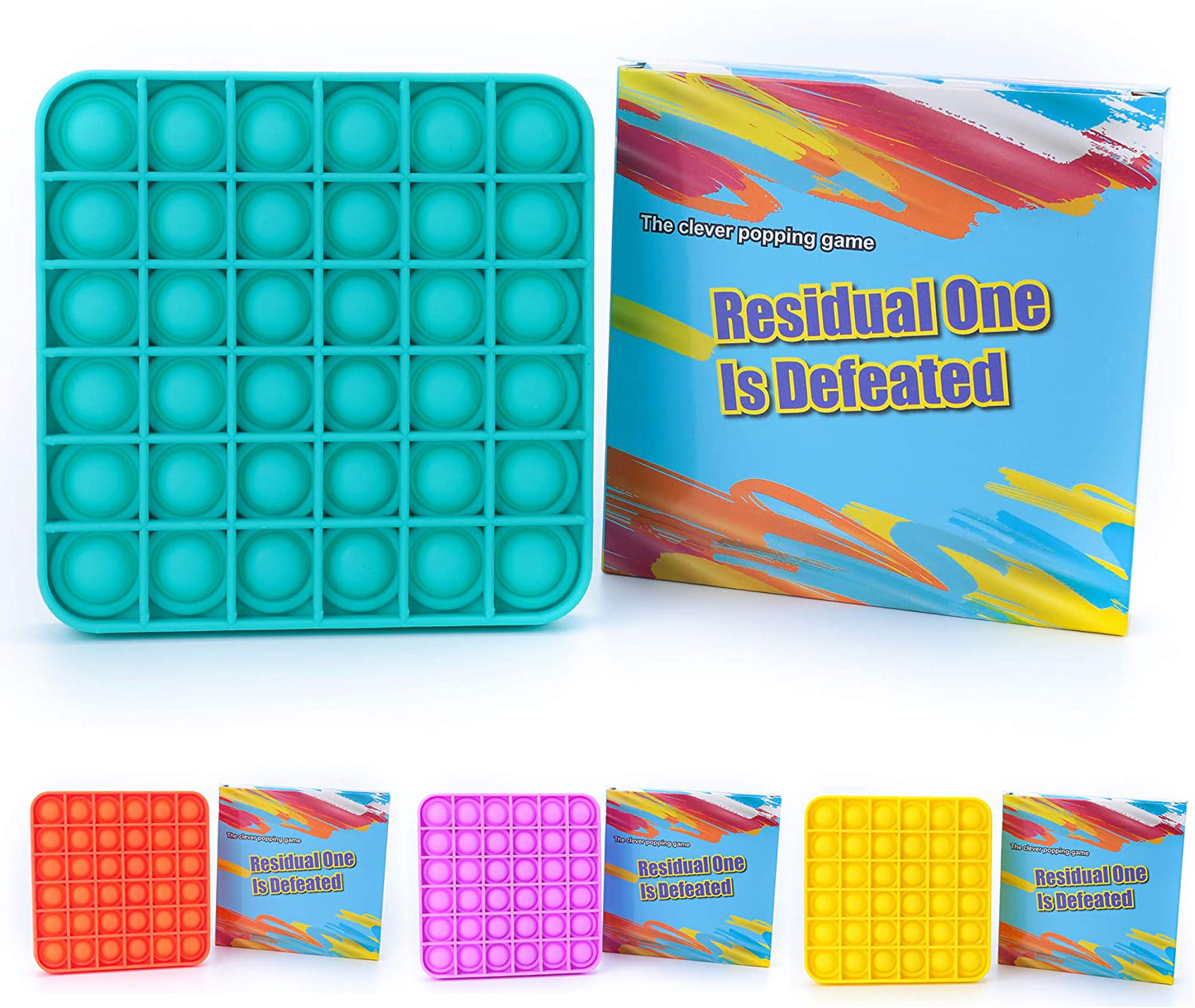 Silicone Push Pop It Fidget Toy - Sensory, Anxiety Relief Toys