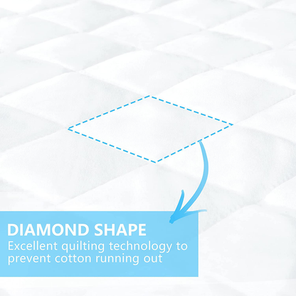 Ruili Cal King Quilted Fitted Mattress Pad, 100% Waterproof Deep Pocket Stretch Up to 21 Inches Mattress Protector Soft Snow Cotton Filling Mattress Cover