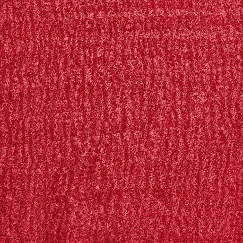 Summer Cotton Blend Crinkle Vintage Soft Scarf with Fringed Edges 35" × 70"