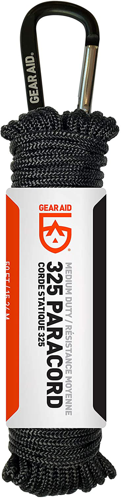 GEAR AID 325 Paracord and Carabiner, Utility Cord for Camping and Hiking