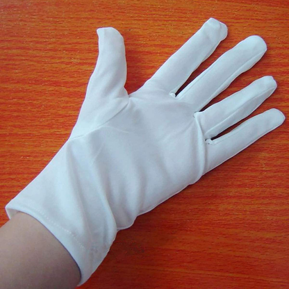 KuFit Parade Honor Guard Finger White Mittens Hands Protector Formal Gloves
