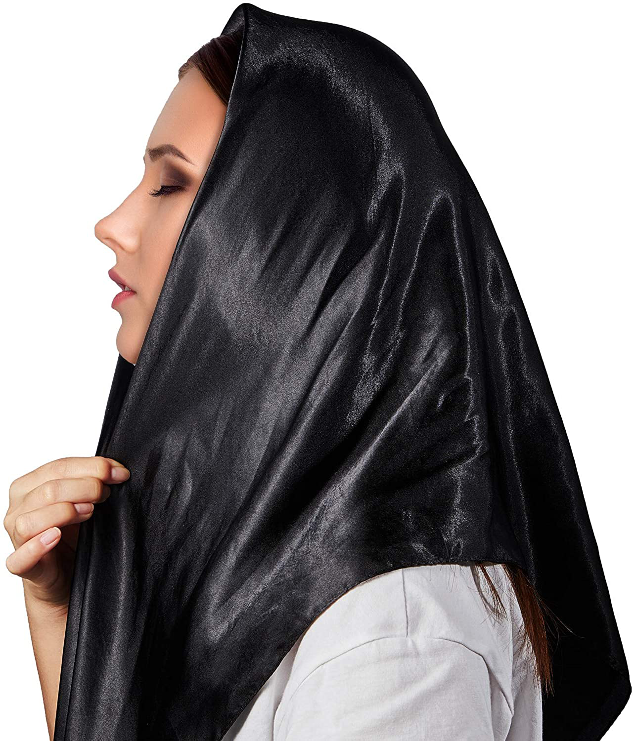 2 Pieces 35 Inch Silk Head Scarf Sleeping Hair Wrapping Night Satin Scarf