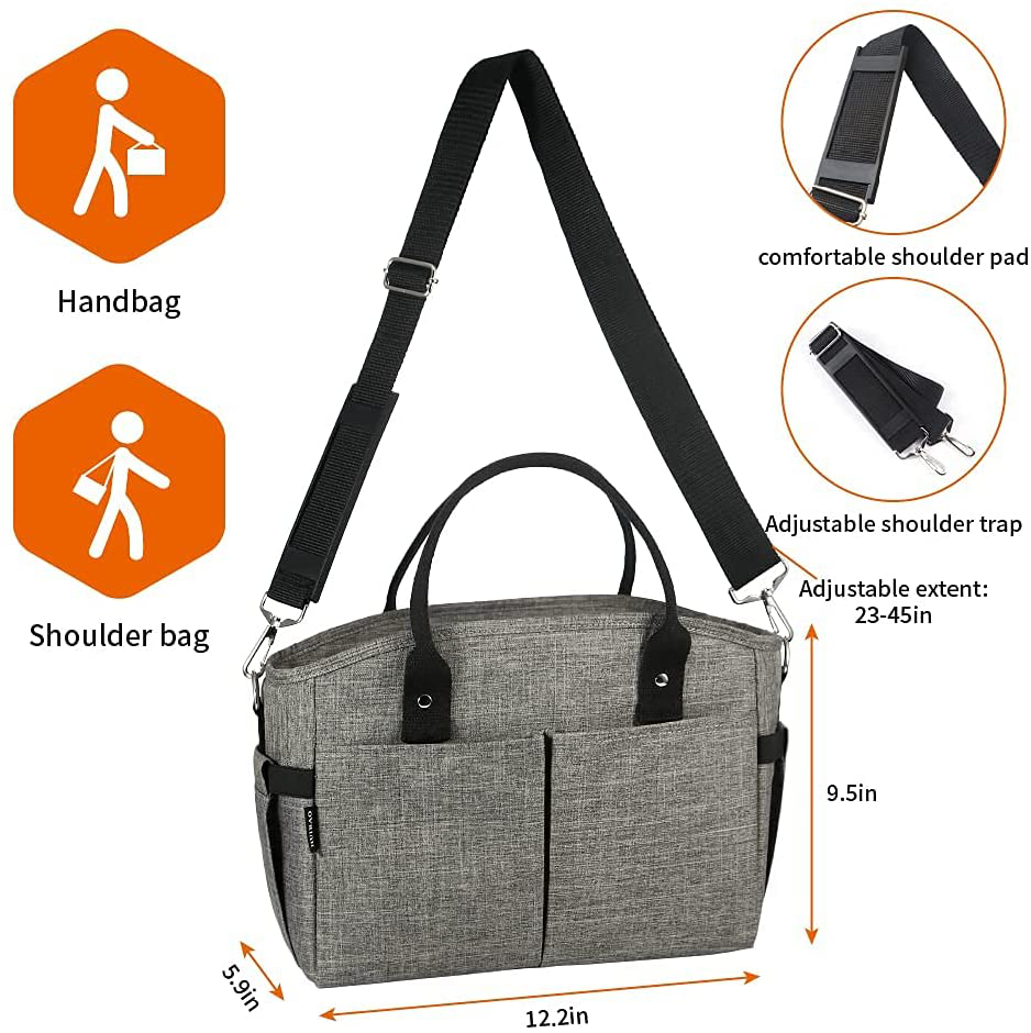 Insulated Lunch Bag Box Tote - Portable Cooler Lunch Box for Office Work School Picnic Beach Reusable Lunch Bag Tote Organizer with Adjustable Shoulder Strap for Women Men Adult Kids 10L