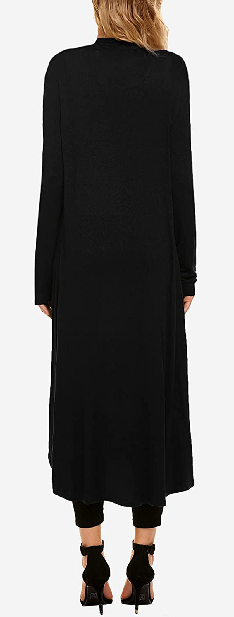 Women's Casual Long Open Front Drape Lightweight Duster High Low Hem Maxi Long Sleeve Cardigan(S-3XL)