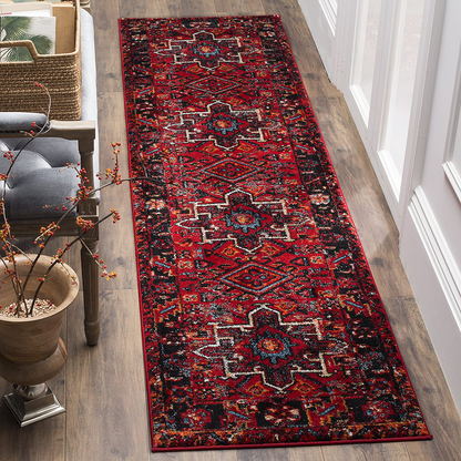 Safavieh Vintage Hamadan Collection VTH211A Oriental Traditional Persian Non-Shedding Stain Resistant Living Room Bedroom Runner, 2'3" x 10' , Red / Multi