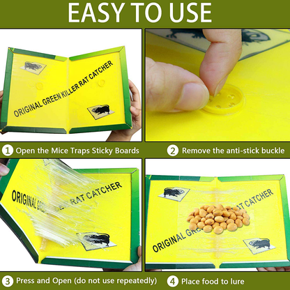 Ezoon 12 Pack Large Mouse Glue Traps with Enhanced Stickiness, Rat Mouse Traps, Snake Mouse Traps Sticky Pad Board for House Indoor Outdoor, Easy to Set, Extra Large (8.3" x 12")