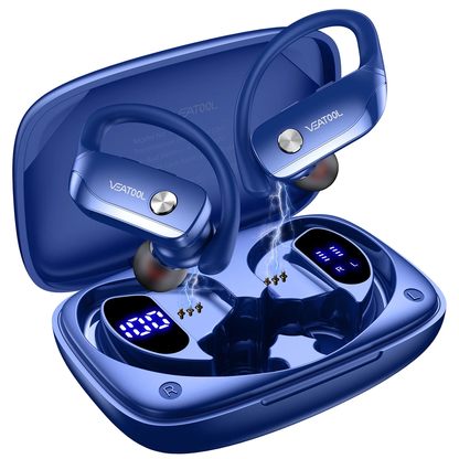  LED Display Over-Ear Wireless Earbuds Bluetooth Headphones 48Hrs Play Back with Built-In Mic