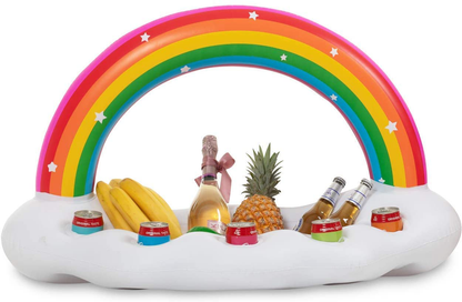 Vickea Inflatable Rainbow Cloud Drink Holder, Pool Float Party Accessories for Water Fun