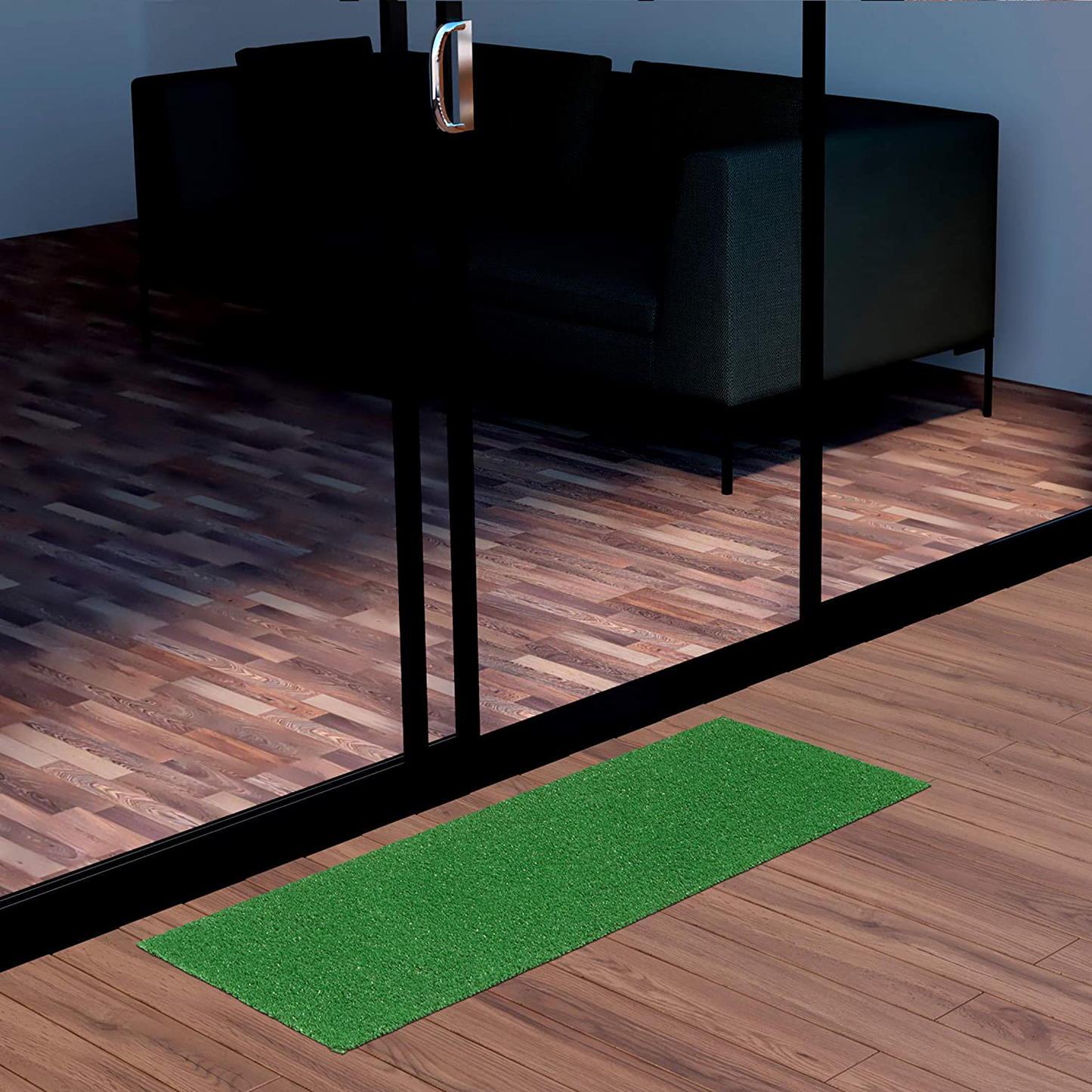 Ottomanson Evergreen Artificial Turf Area Rug, 16" X 43", Green