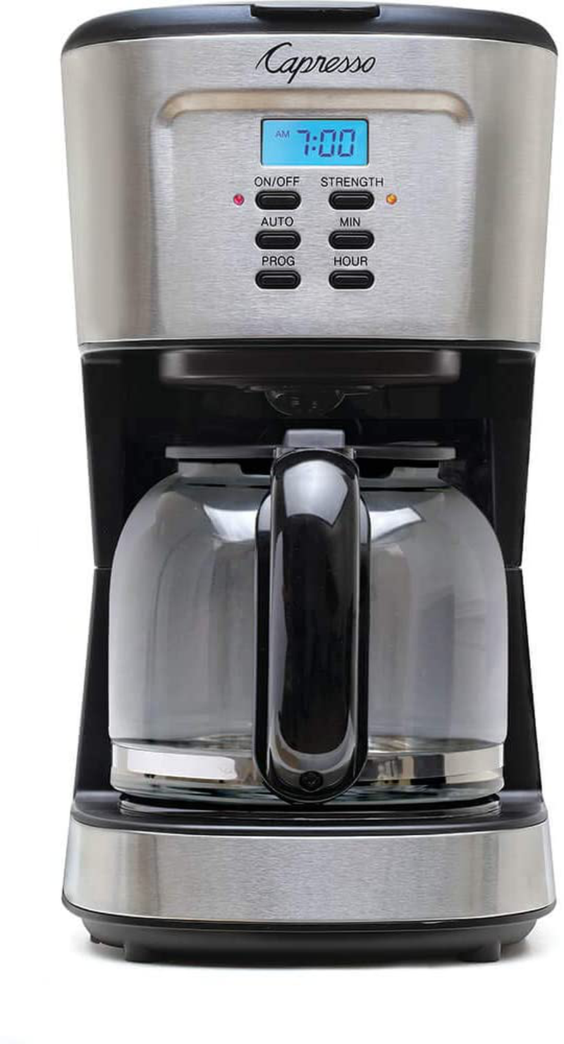 Capresso 12-Cup Coffee Maker with Glass Carafe, Stainless and Black 416.05
