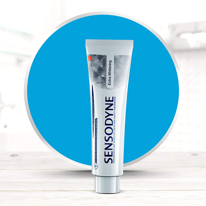 Sensodyne Toothpaste for Sensitivity, Extra Whitening for Sensitive Teeth, 4 Ounce (Pack of 3)
