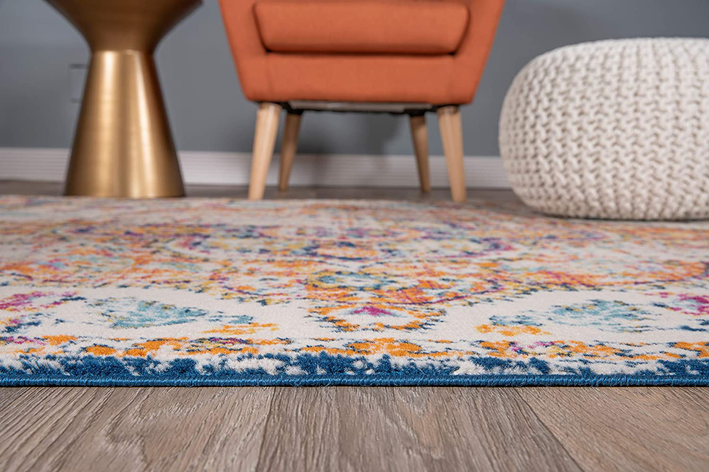 Rugshop Vintage Distressed Bohemian Area Rug 3'3" x 5' Navy