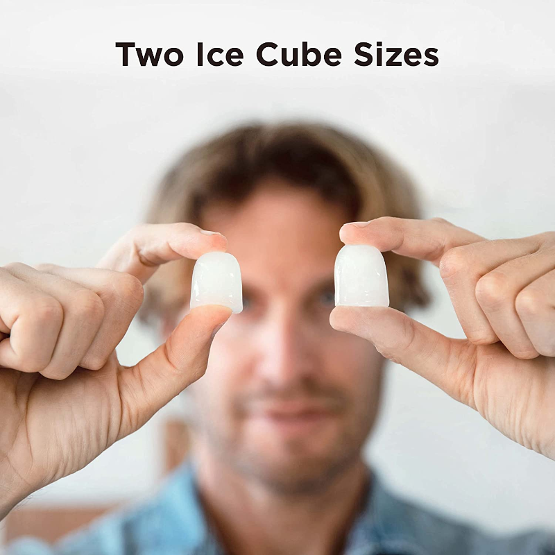 Self-Cleaning Countertop Ice Machine with Ice Scoop and Basket 