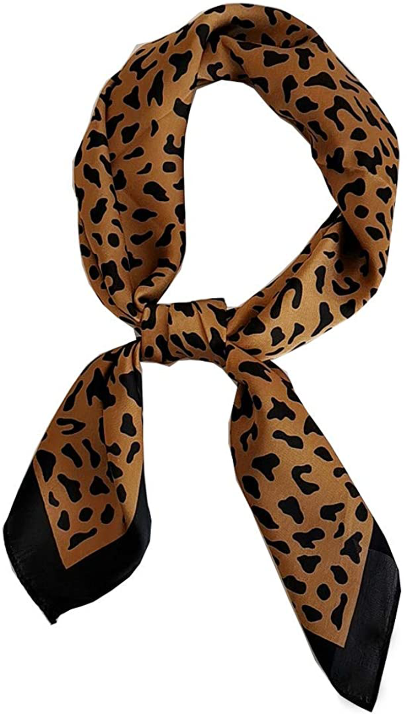 FONYVE Silk Feeling Scarf Medium Square Satin Head Scarf for Women 27.5 × 27.5 inches