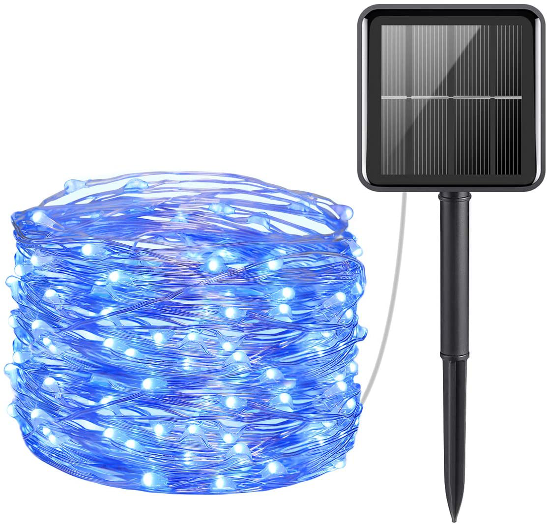 AMIR Upgraded Solar Powered String Lights, Mini 100 LED Copper Wire Lights, Fairy Lights, Indoor Outdoor Waterproof Solar Decoration Lights for Gardens, Home, Party, Halloween, Christmas (Warm White)