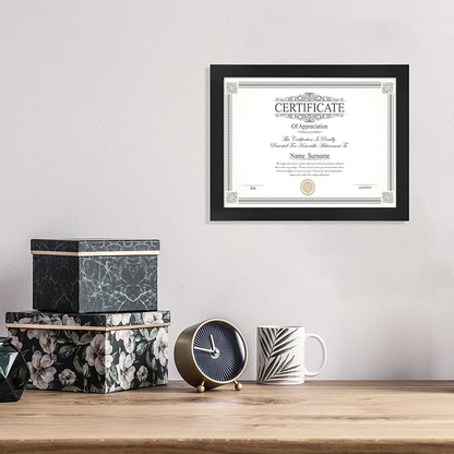 eletecpro 8.5x11 Diploma Certificate Frame, Picture Frame Made of Solid Wood and Tempered Glass with Mats - Display 5x7/6x8 With Mat and 8.5x11 Without Mat