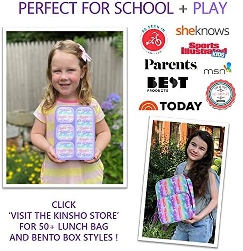 Bento Lunch Boxes Snack Containers | Leakproof Portion Lunch-Box Set for Kids Boys Girls Adults Lunches | BPA Free Microwave and Food Safe | Blue Purple Large 2 pack