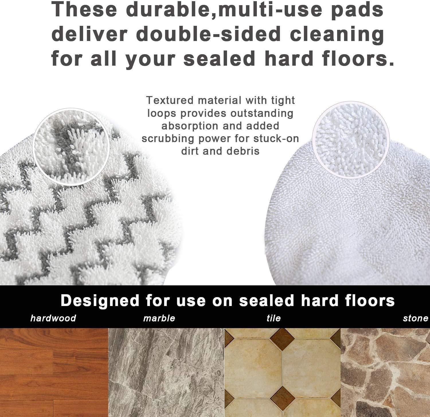 ITidyHome 4 Pack Replacement Pads for Bissell Powerfresh Hard Floor Steam Cleaner 1940 1440 1806 Series Steam Mop Compare to Part # 5938 & 203-2633 (4 Pack)
