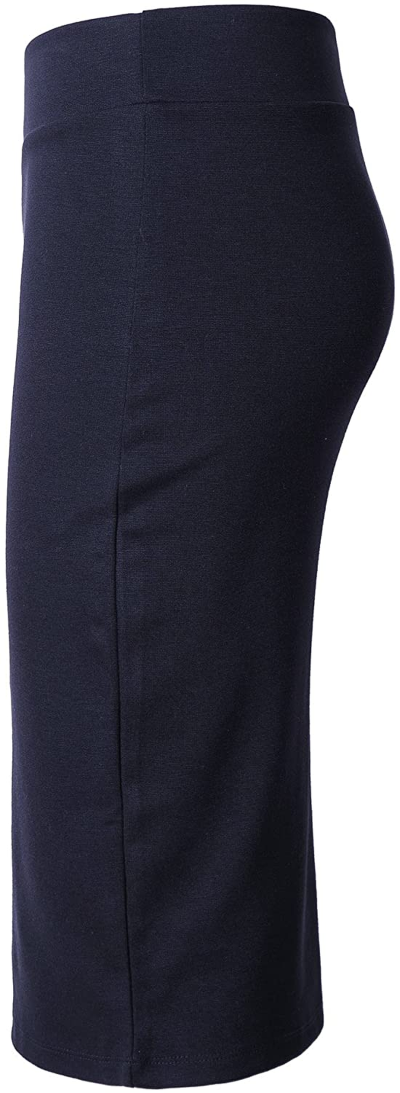 Urban CoCo Women s Elastic Waist Stretch Bodycon Midi Pencil Skirt