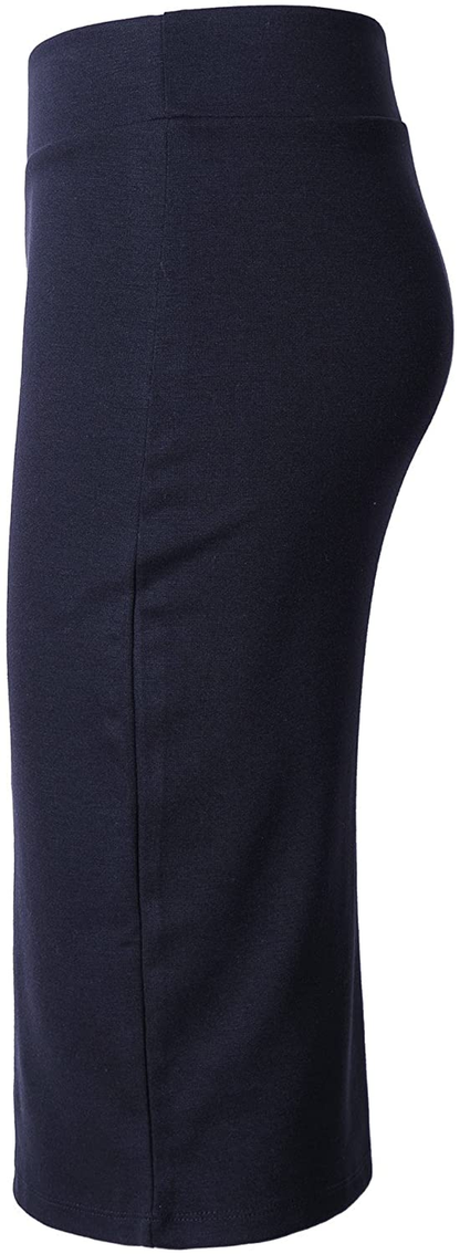 Urban CoCo Women s Elastic Waist Stretch Bodycon Midi Pencil Skirt
