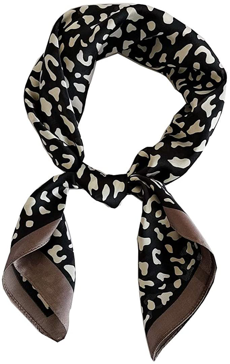 FONYVE Silk Feeling Scarf Medium Square Satin Head Scarf for Women 27.5 × 27.5 inches