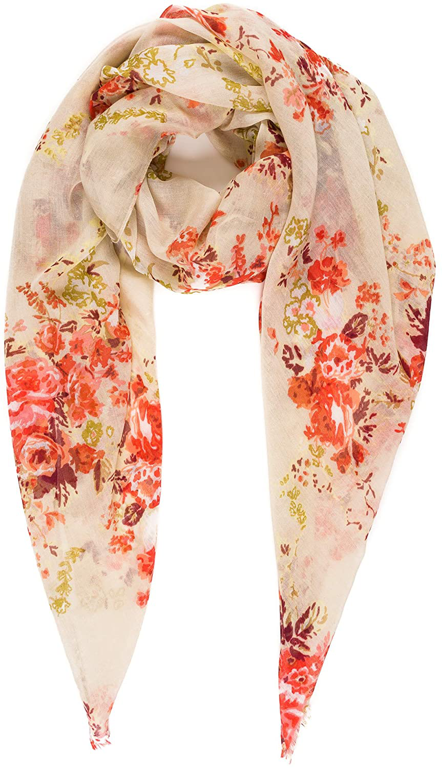 Scarf for Women Lightweight Floral Flower Scarves for Fall Winter Shawl Wrap