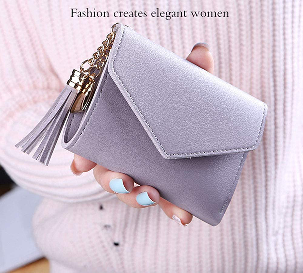 Small Wallet for Women，Ultra Slim Pu Leather Credit Card Holder Clutch Wallets for Women