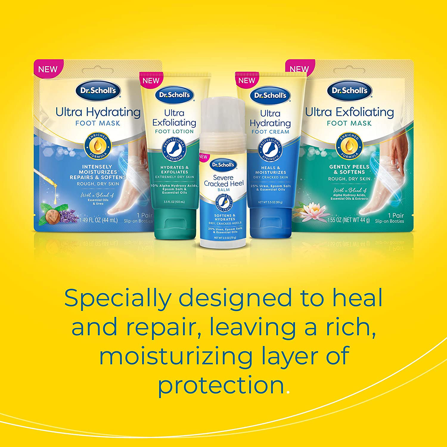 Dr. Scholl's Cracked Heel Repair Balm 2.5oz, with 25% Urea for Dry Cracked Feet, Heals and Moisturizes for Healthy Feet