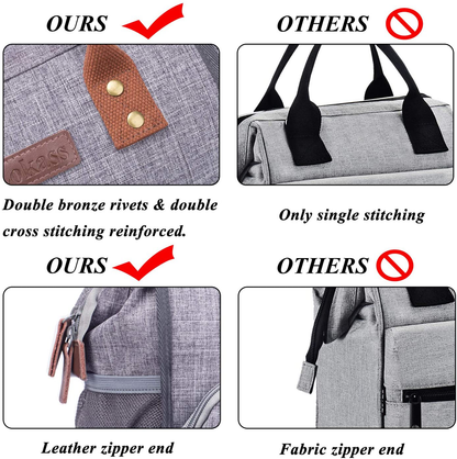 LOKASS Lunch Bag Insulated Lunch Box Wide-Open Lunch Tote Bag Large Drinks Holder Durable Nylon Thermal Snacks Organizer for Women Men Adults College Work Picnic Hiking Beach Fishing,Grey