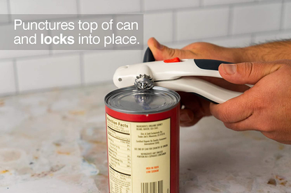 Zyliss - 20362 ZYLISS Lock N' Lift 7" Manual Handheld Can Opener with Locking Mechanism, White/Gray